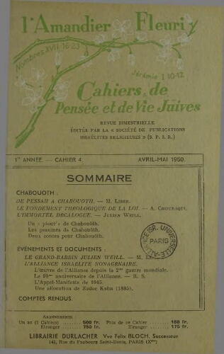 L’Amandier Fleuri N°4 (01 avr. 1950)